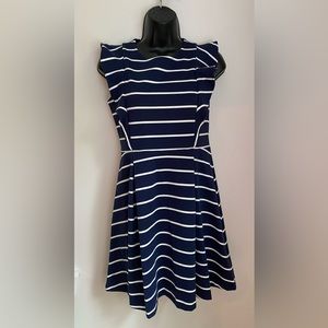 (SOLDNWOT Polo Ralph Lauren Kids Striped Pleated Ponte Dress, Size Large (12-14)